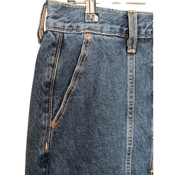 New Old Navy Denim Skirt Size 8 Button Front Midi Blue Jean High Waist - Picture 9 of 16